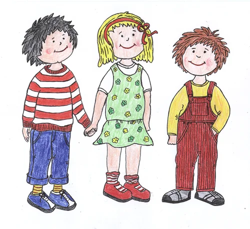Illustration von drei Kindern